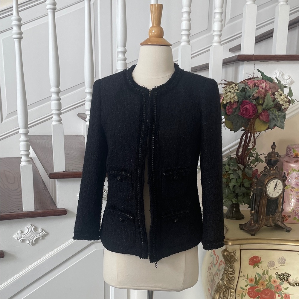 Anne Klein Black Textured Blazer